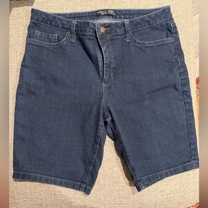 Riders by Lee Bermuda Jean Shorts Size 14M Dark Wash Stretch Denim